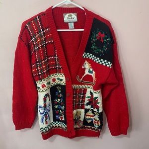 Vintage ugly Christmas sweater large petite